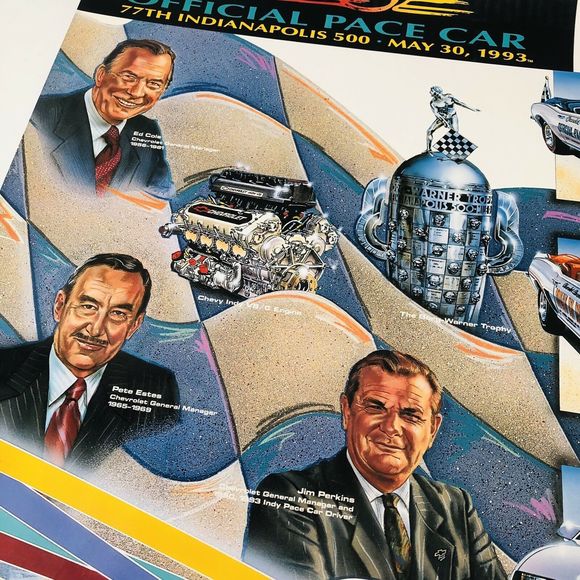 CHEVY CAMARO 77th INDIANAPOLIS 500 RACE POSTER HTF - Picture 6 of 6